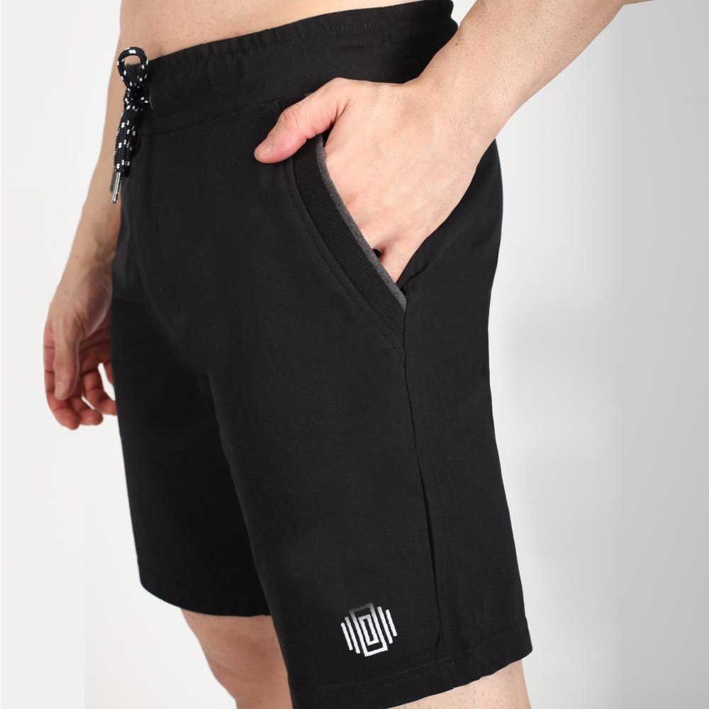 Black Color Knit Shorts for Men
