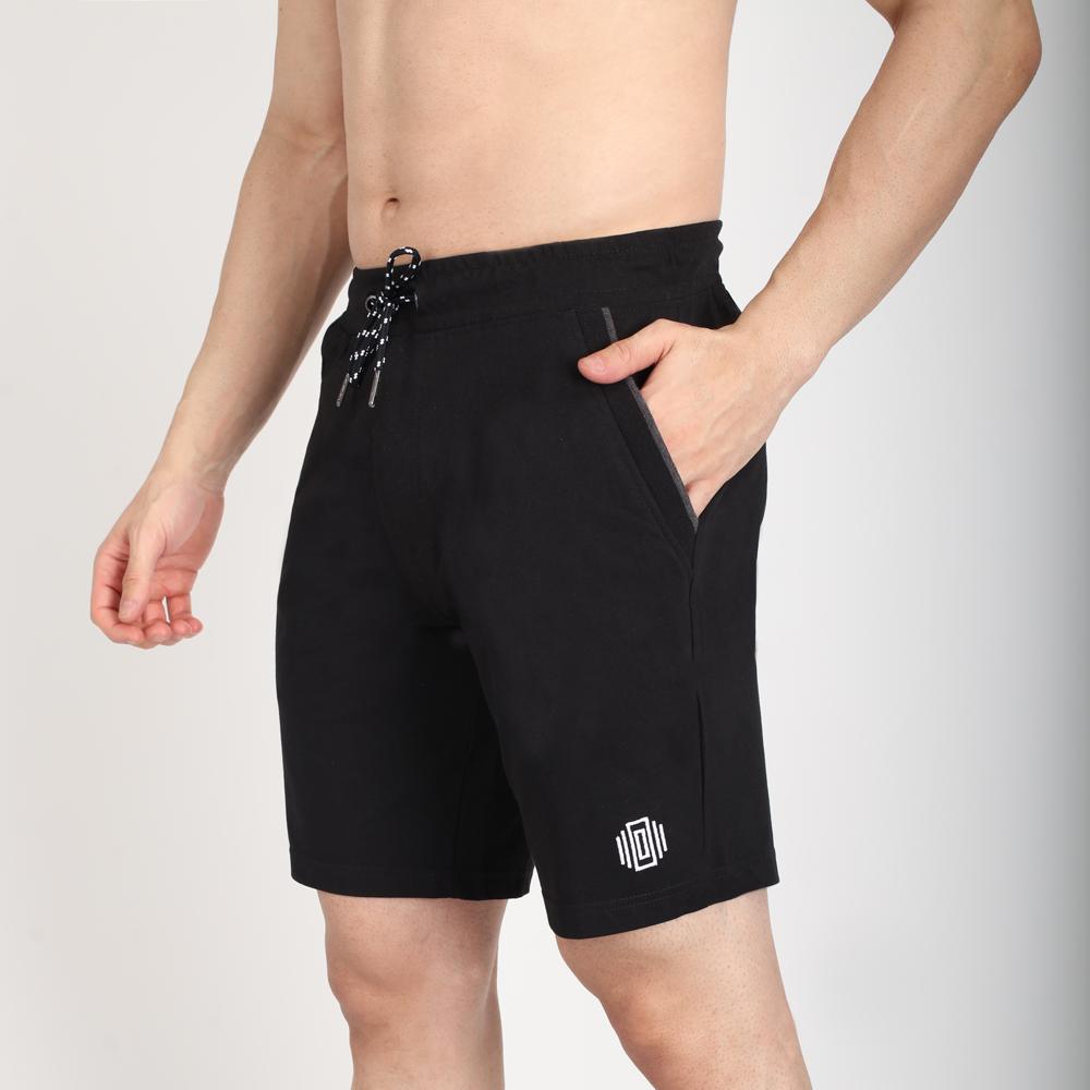 Black Color Knit Shorts for Men