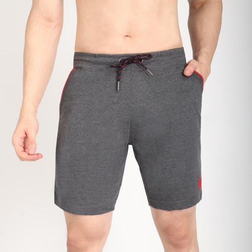 Charcoal Melange Knit Shorts