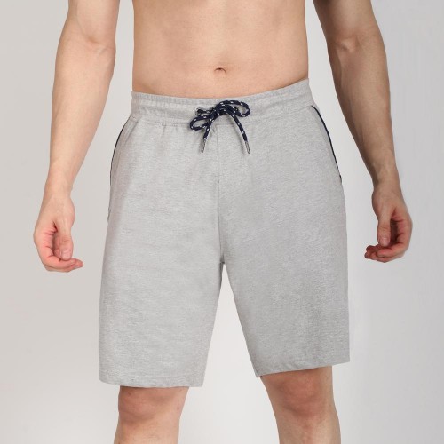 Grey Melange Knit Shorts