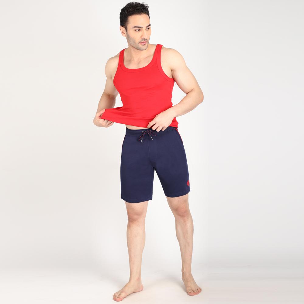 Navy Color Knit Shorts
