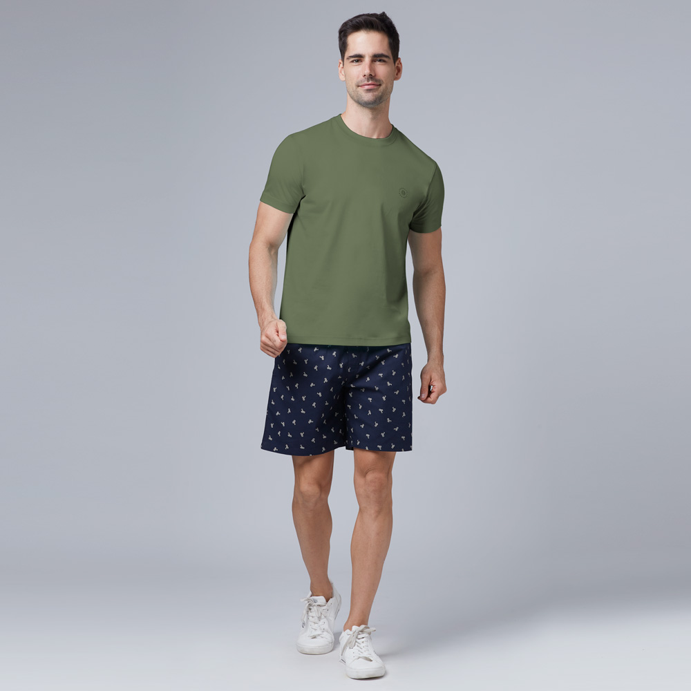 Round Neck Olive Green Half Sleeve T-Shirt