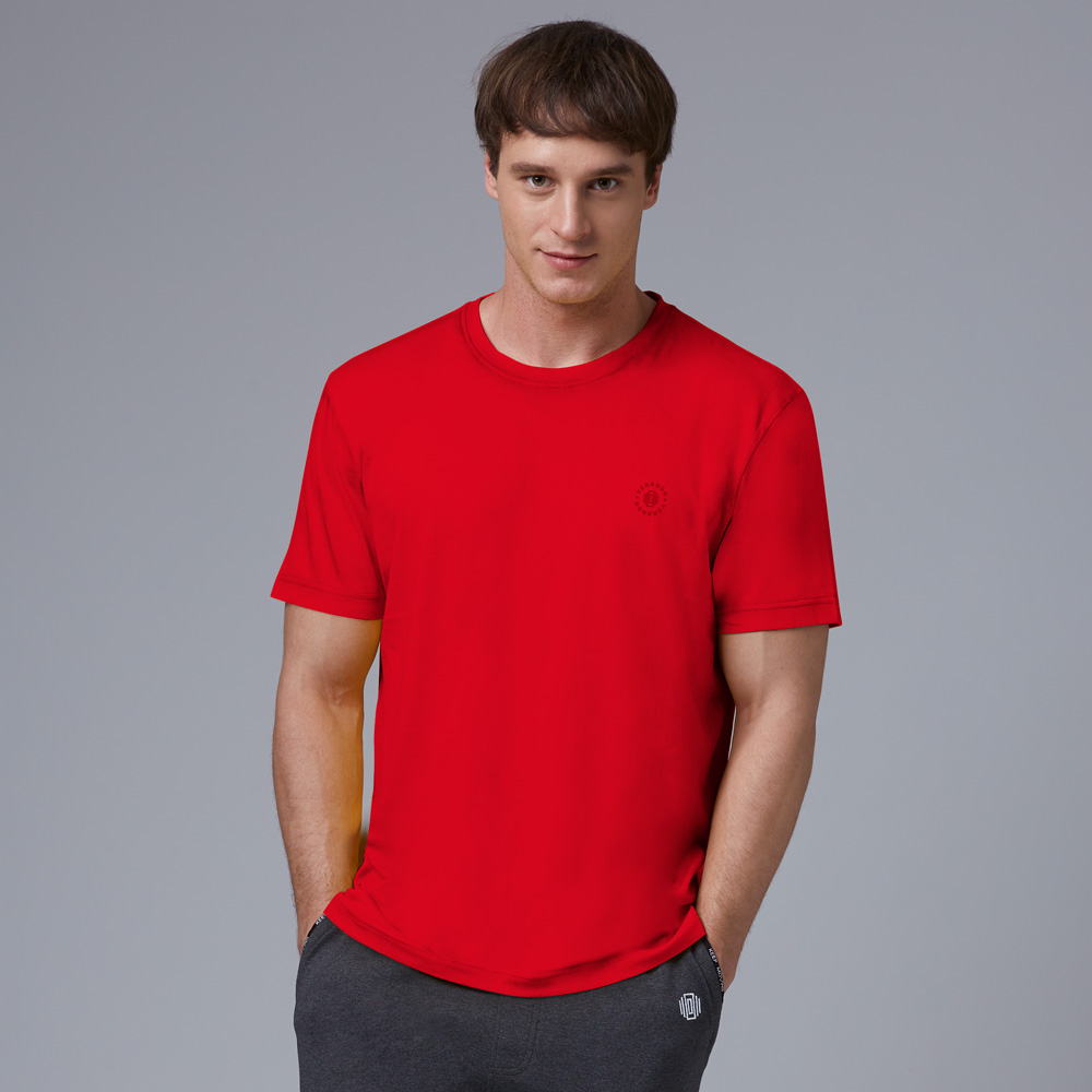 Round Neck Red Half Sleeve T-Shirt