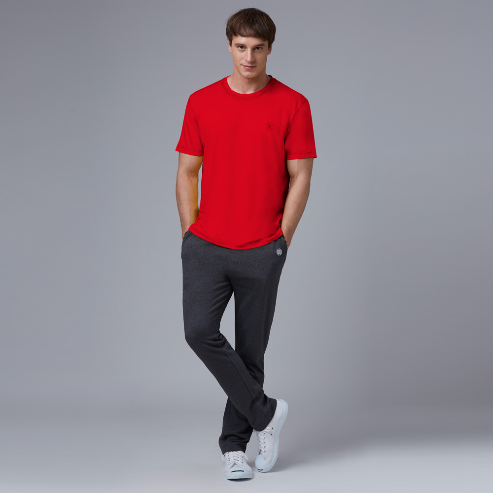 Round Neck Red Half Sleeve T-Shirt
