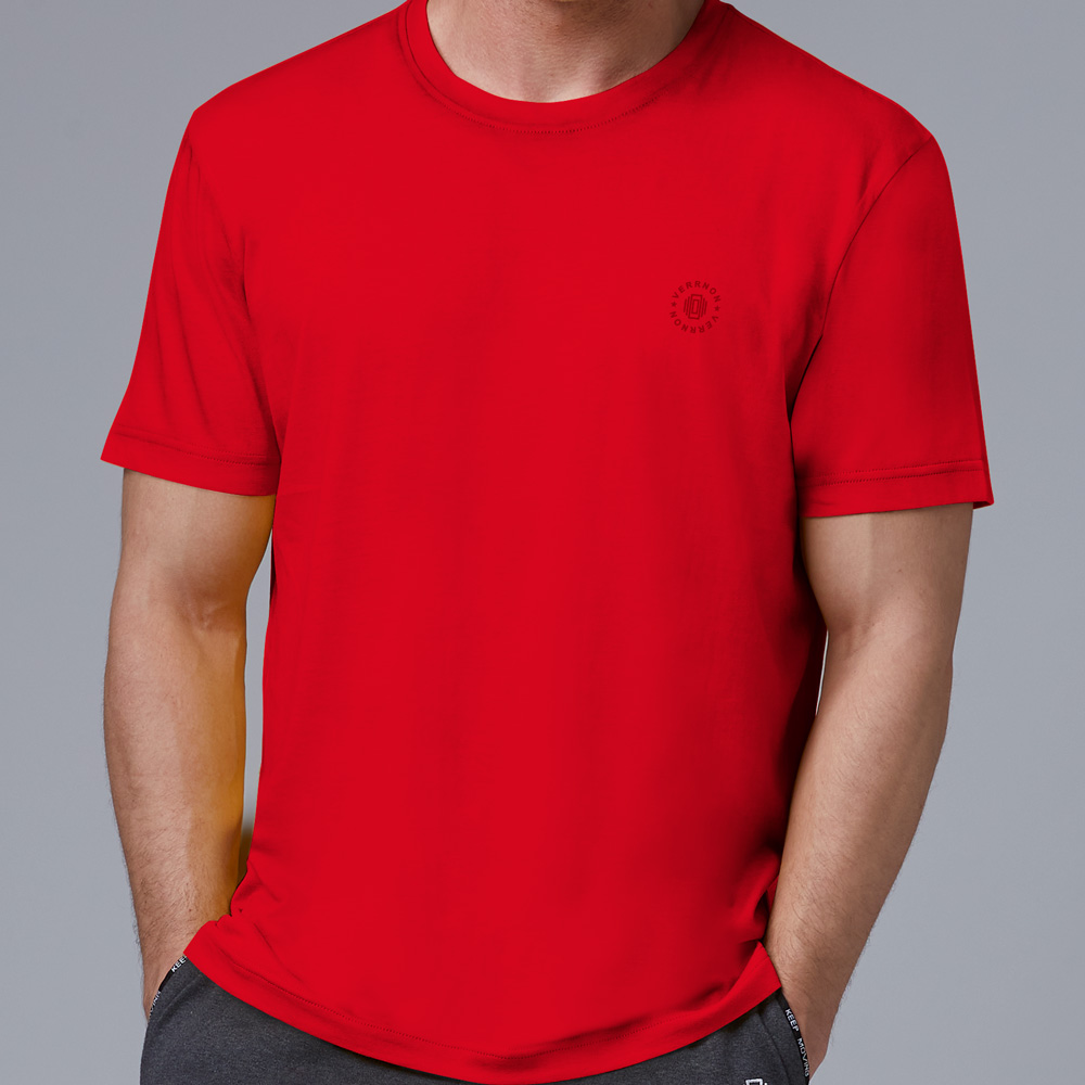 Round Neck Red Half Sleeve T-Shirt