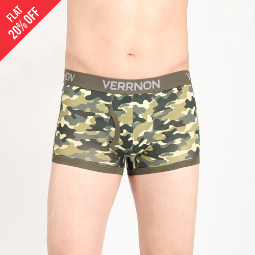 Combed Cotton Camo Printed Trunks