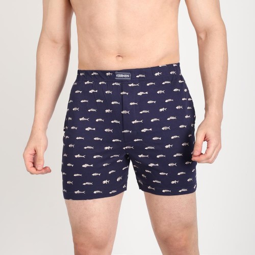 Fish Bone Printed Knit Boxer
